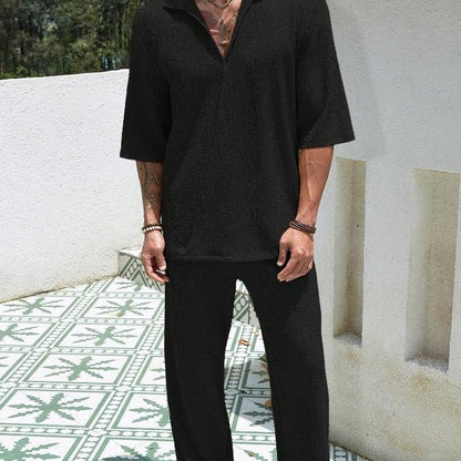 Vertoro – pánský komplet s krátkým rukávem a rovnými kalhotami