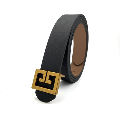 Bellara – dámský pásek s bronzovou čtvercovou přezkou