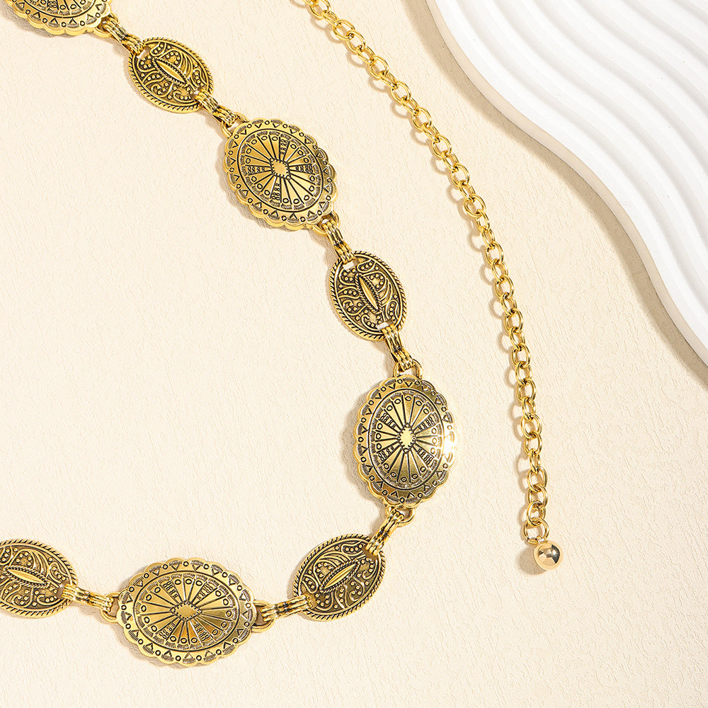 Elenari – vintage dámský kovový řetízek do pasu