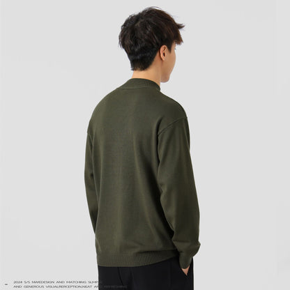 Jednobarevný volný vnitřní oděv, volný čas, teplý svetr s dlouhým rukávem