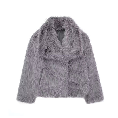 Arctic Glam – luxurious winter plush coat with long sleeves