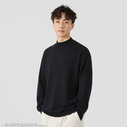 Jednobarevný volný vnitřní oděv, volný čas, teplý svetr s dlouhým rukávem