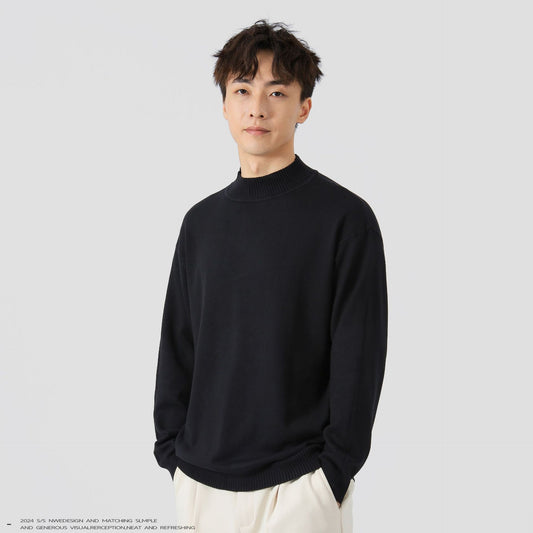 Jednobarevný volný vnitřní oděv, volný čas, teplý svetr s dlouhým rukávem