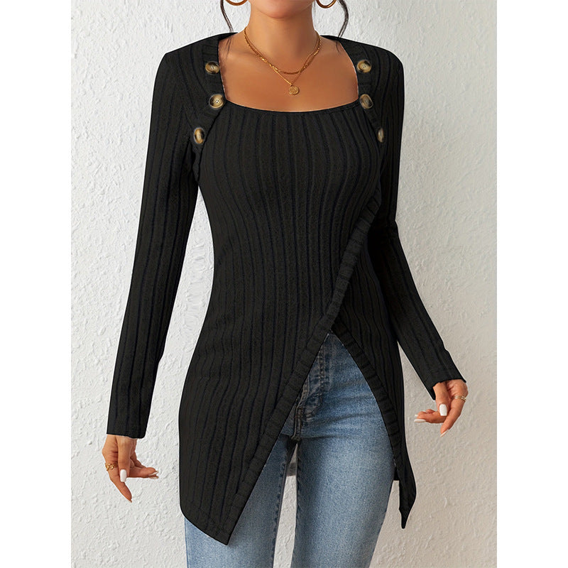 FemmeSplit – elegant sweater with a slit