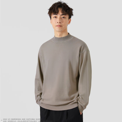 Jednobarevný volný vnitřní oděv, volný čas, teplý svetr s dlouhým rukávem