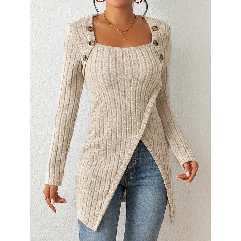 FemmeSplit – elegant sweater with a slit