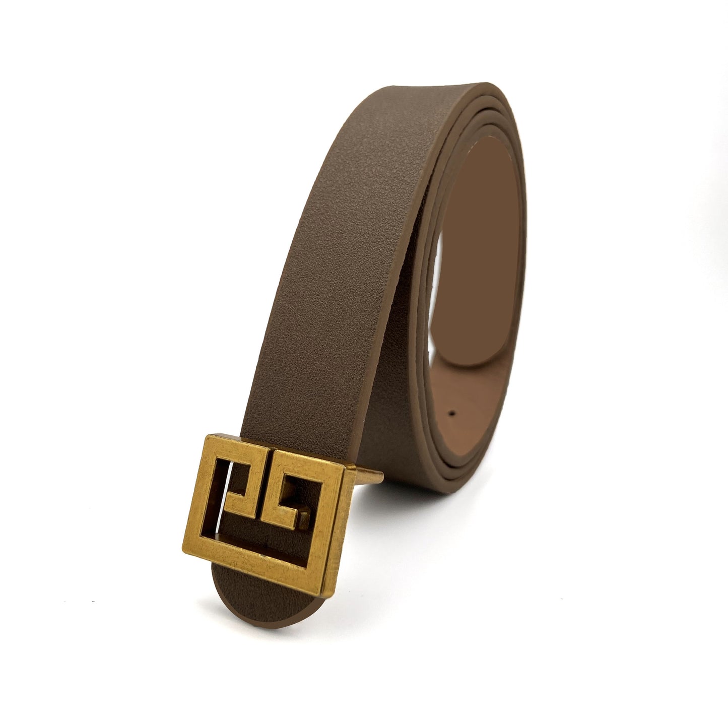 Bellara – dámský pásek s bronzovou čtvercovou přezkou