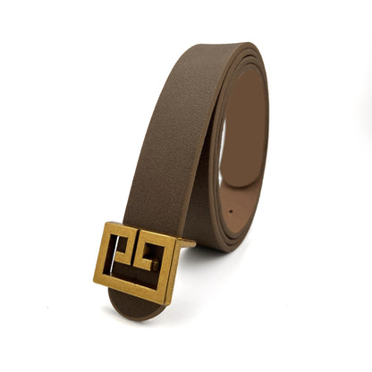 Bellara – dámský pásek s bronzovou čtvercovou přezkou